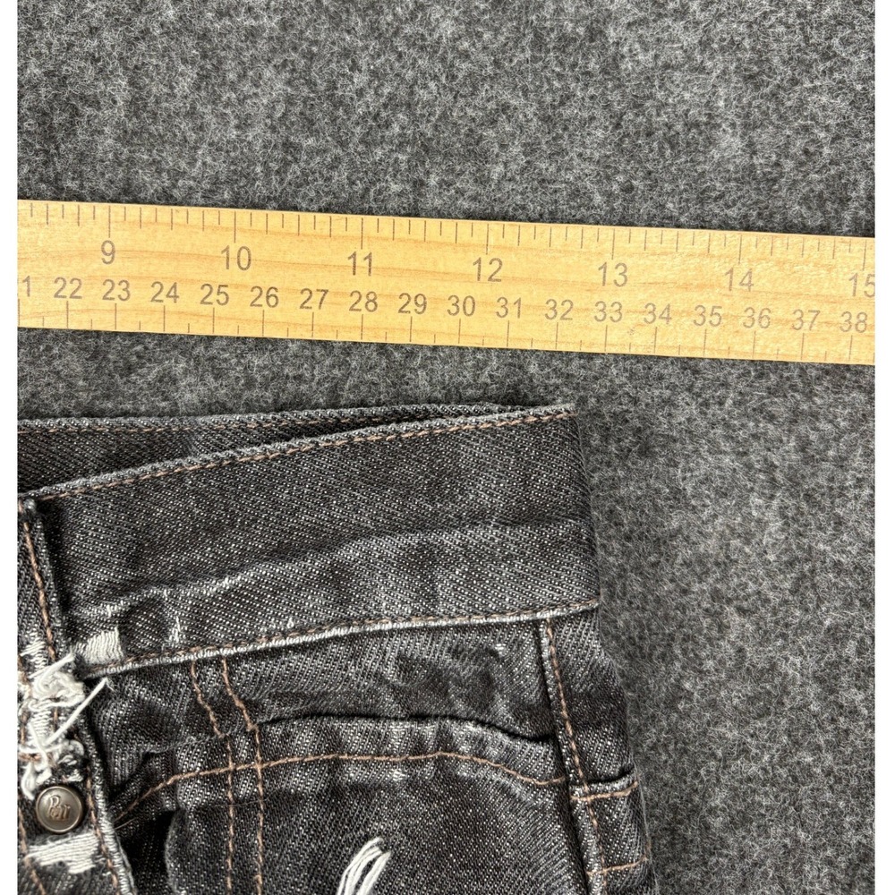 Rocawear Womens Baggy Wide Leg Jeans Size 16 Black Distressed Y2K Embroidered - Picture 7 of 13